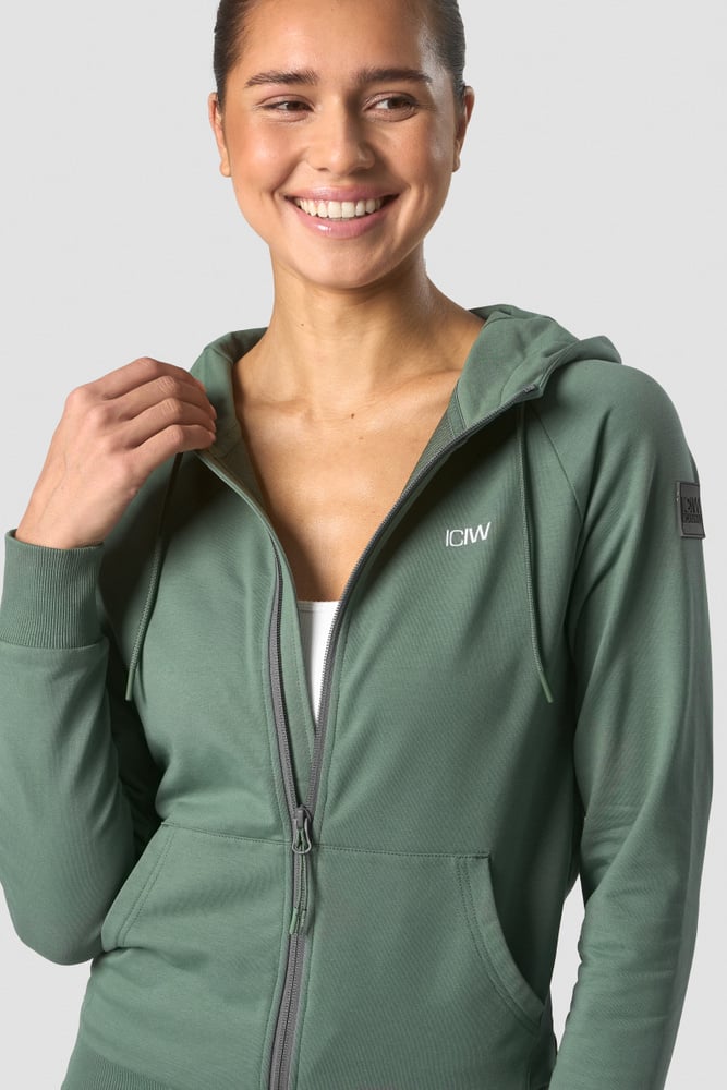 activity zip hoodie wmn dark sage green