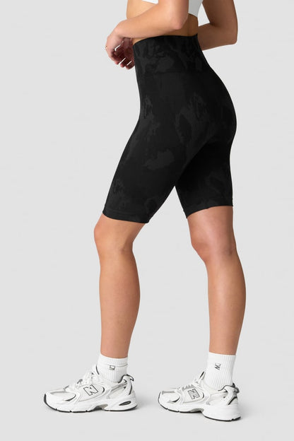 camo seamless biker shorts black