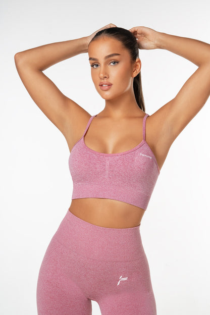 Pink Peachy Scrunch Sports Bra - for dame - Famme - Sports Bra