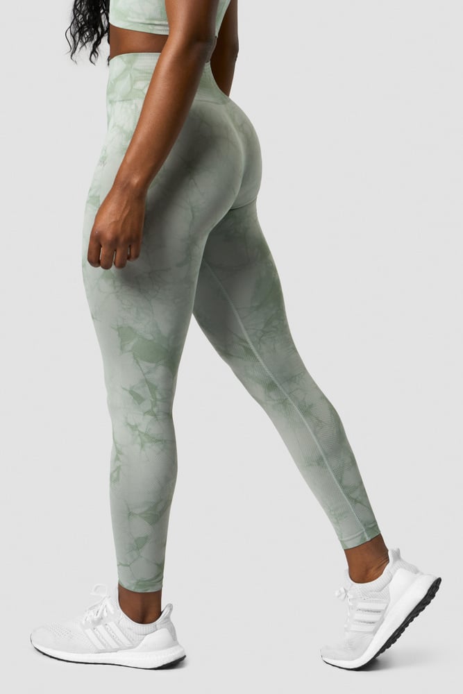 define seamless tie dye tights light sea green