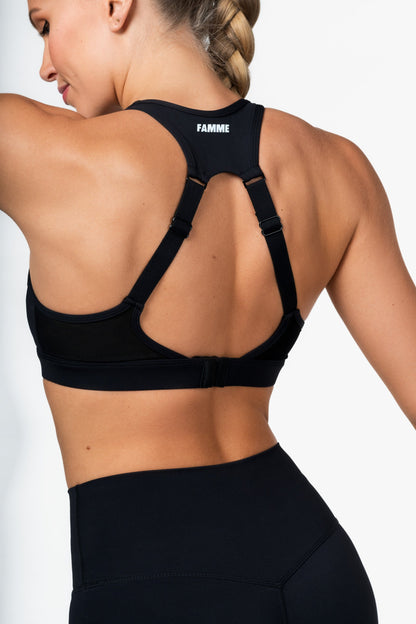 Black Essential Sports Bra - for dame - Famme - Sports Bra