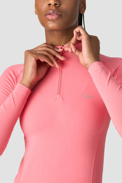 everyday seamless 1/4 zip wmn rose