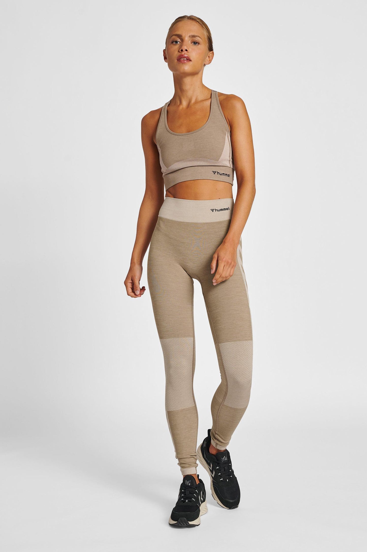 HUMMEL - Hmlclea Seamless Mid Waist Tights - Chateau Gray/driftwood Melange