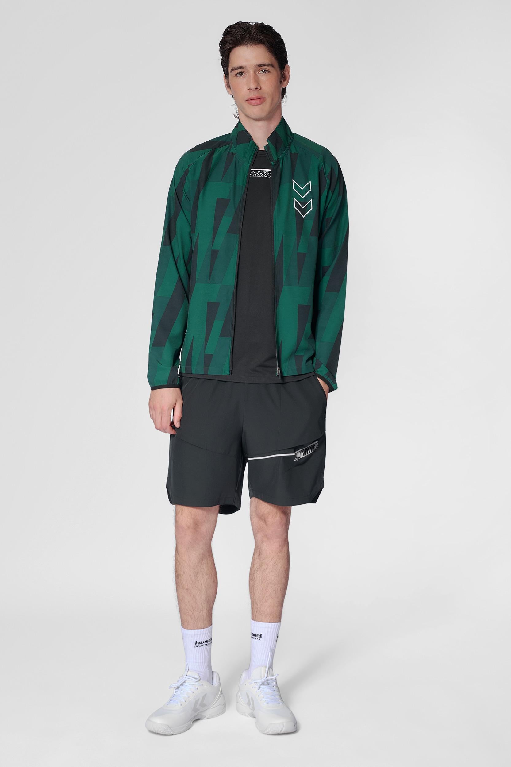 HUMMEL - Hmlcourt Aop Jacket - Rain Forest