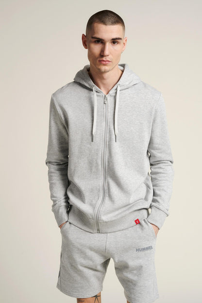 HUMMEL - Hmllegacy Zip Hoodie - Grey Melange