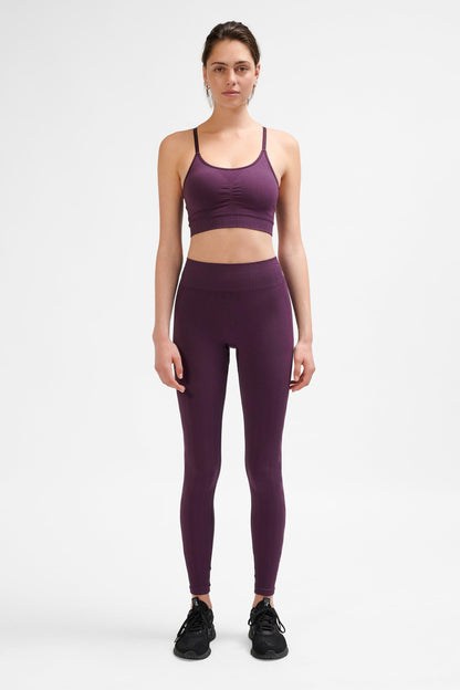 HUMMEL - Hmlmt Define Seaml Scrunch Tights - Plum Perfect