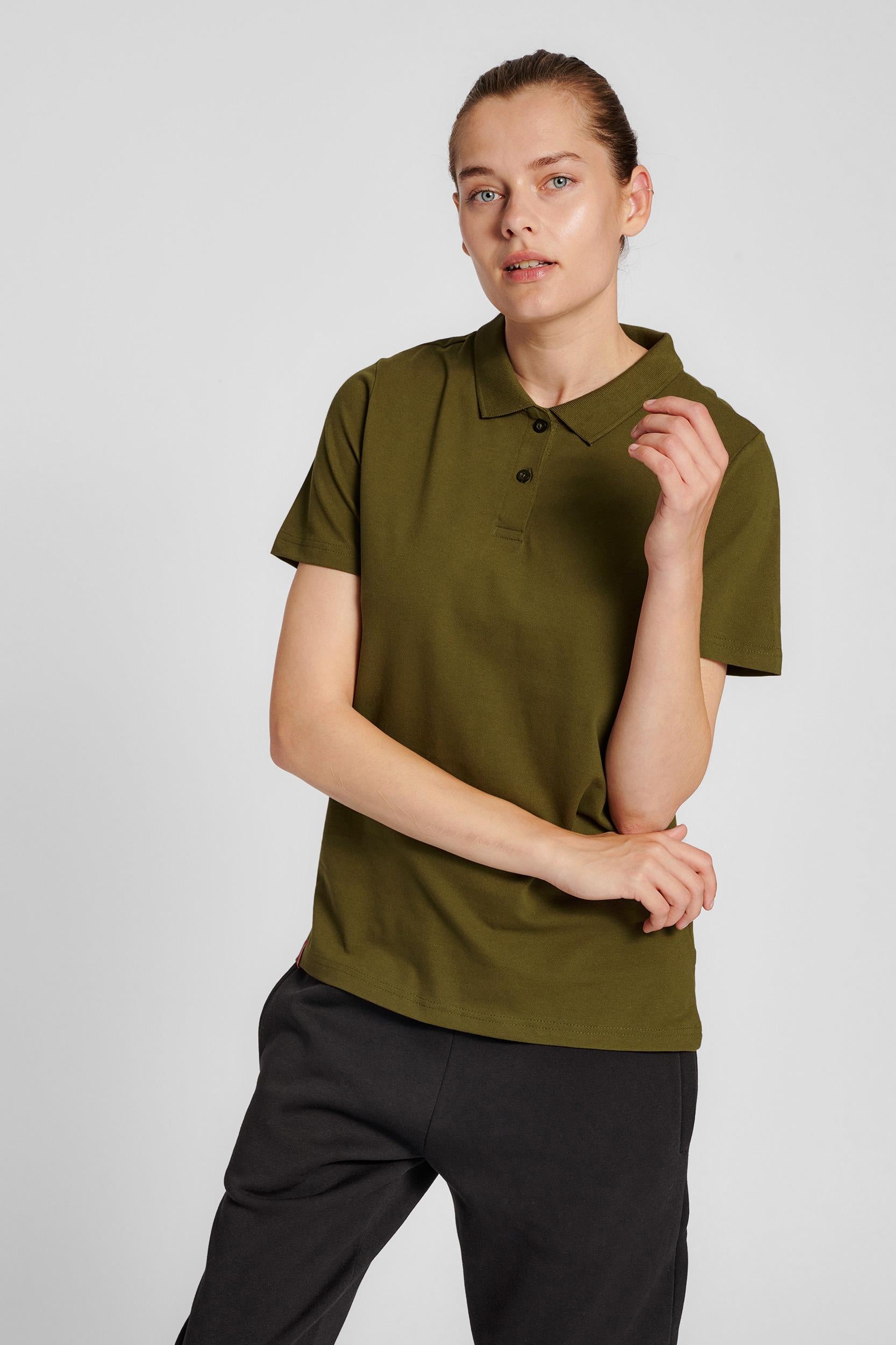 HUMMEL - Hmlred Stretch Polo Woman - Dark Olive