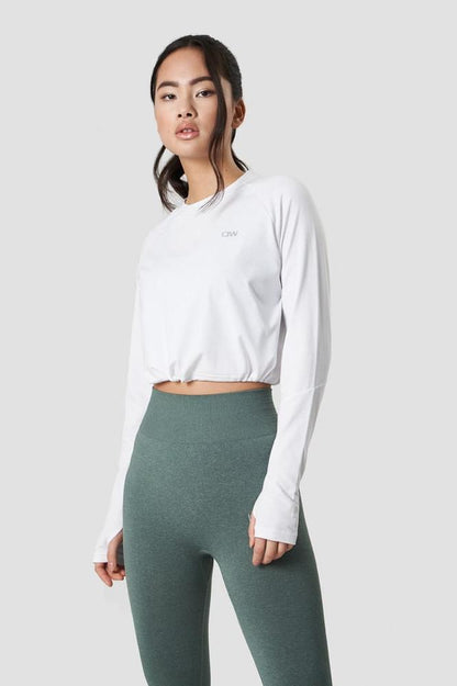 ICANIWILL - Define Cropped Adjustable Long Sleeve - White