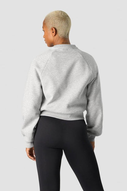 ICANIWILL - Everyday Cropped Crewneck - Light Grey Melange