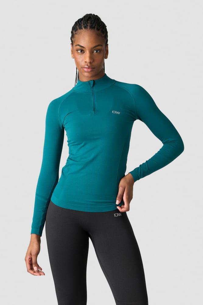 ICANIWILL - Everyday Seamless 1/4 Zip - Dark Teal Green