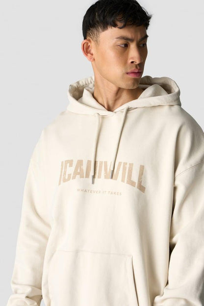 ICANIWILL - Revive Oversized Hoodie Print - Light Beige