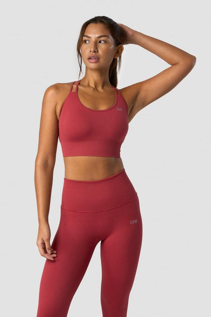 ICANIWILL - Ribbed Define Seamless Sports Bra - Autumn Red