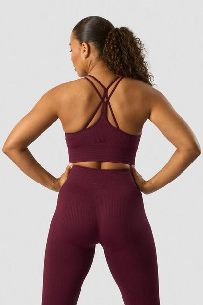 ICANIWILL - Ribbed Define Seamless Sports Bra - Dark Burgundy