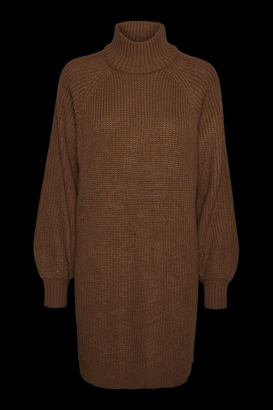 NOISY MAY - Timmy L/s Knit Dress - Brown