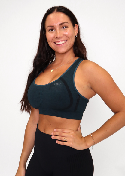 Rush Seamless Sports Bra - Dark Teal - for kvinde - ICANIWILL - Sports BH