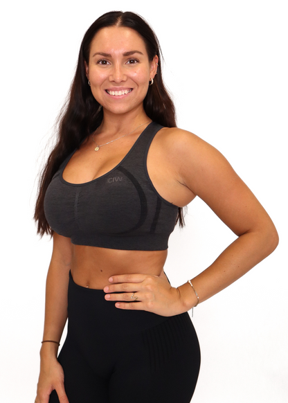 Rush Seamless Sports Bra - Graphite - for kvinde - ICANIWILL - Sports BH