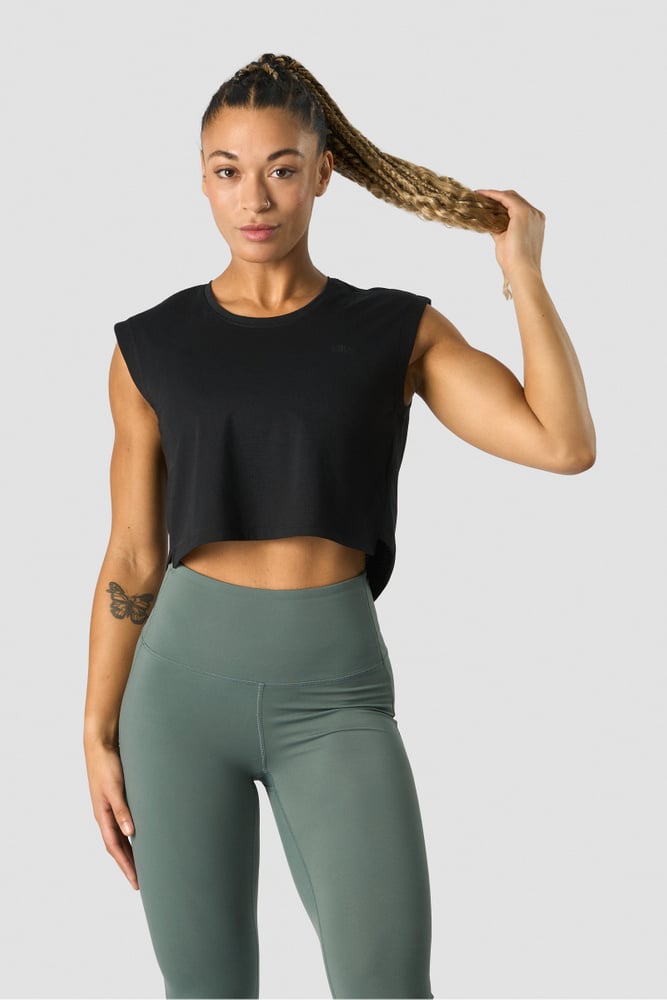 stride cropped tank wmn black