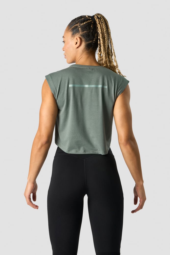 stride cropped tank wmn sea green