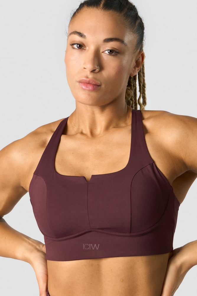 stride sports bra burgundy