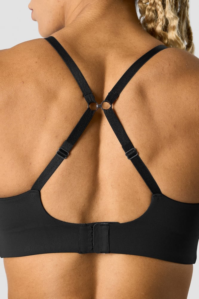 stride strappy sports bra black