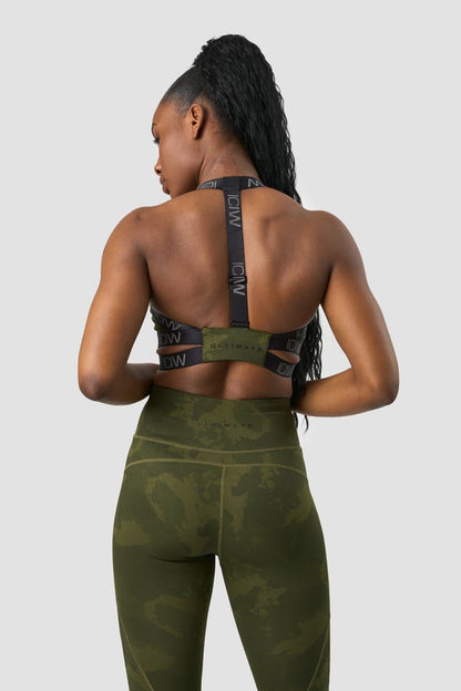 ultimate training sports bra green camo